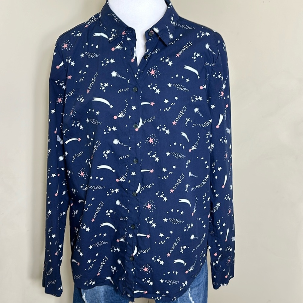 Boden Women’s US 14 Cotton Button Up Shooting Star blouse